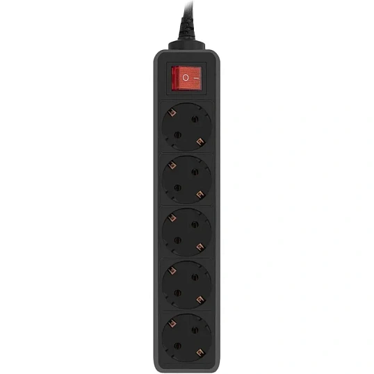 Сетевой фильтр PC Pet AP01006-E-B 1.8м (5 розеток) черный (пакет)