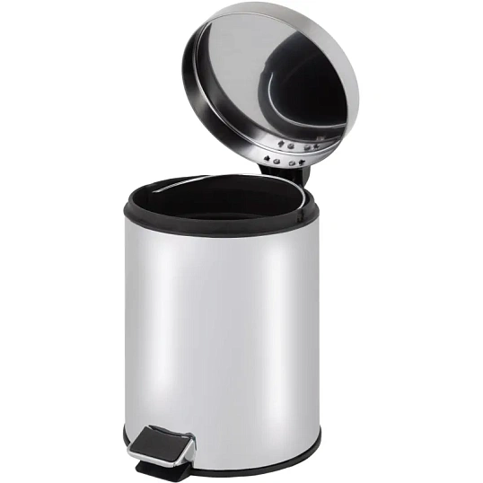 Ведро мусорное с педалью 5 л нерж.сталь, металл с педалью, внутр.контейнер