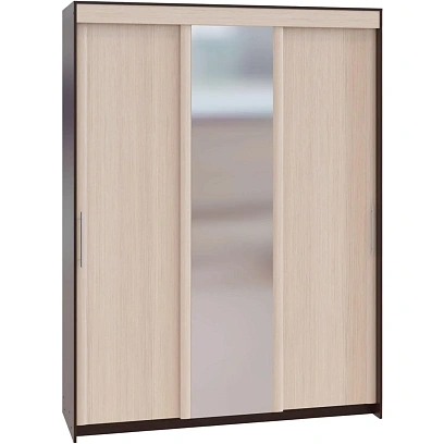 Шкаф-купе Сокол 3-ств.ШР-186.32 с зеркалом 1800x600x2400, венге/дуб