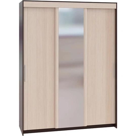 Шкаф-купе Сокол 3-ств.ШР-186.32 с зеркалом 1800x600x2400, венге/дуб