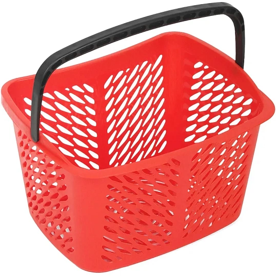 Корзина покупательская REK_Комус Мебель B20C.ECO.RD.BL 20л красн. с чер.руч