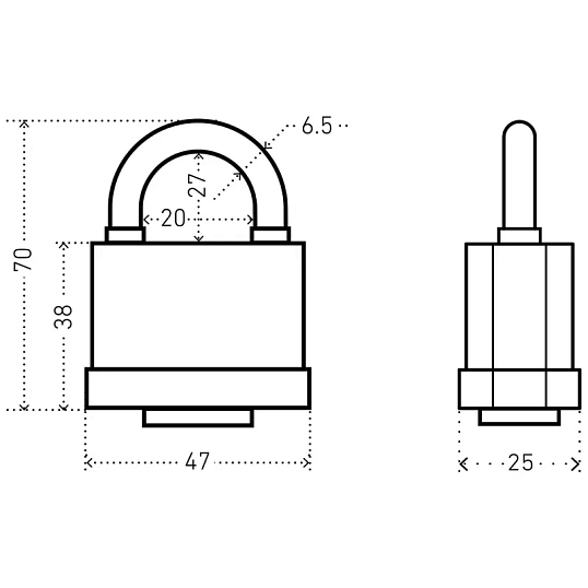 Замок навесной всепогод_УЗК Аллюр ВС1Ч-374П (47xd=6,5) чугун черный (6кл)
