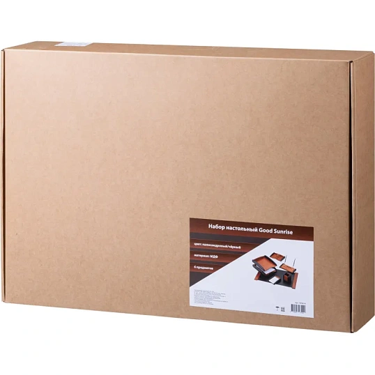 Набор настольный RS6M-3A на 6 предметов из МДФ, цвет: палисандровый/черный