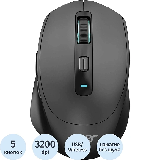 Мышь компьютерная Acer OMR504 черн,3200dpi,BT/Radio/USB (ZL.MCE11.01D)