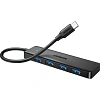 Разветвитель USB UGREEN CM219 (65258) 4Port USB-A 3.2,Gen1 Hub,с USB-C,черн