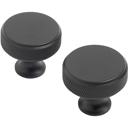 Ручка УЗК_кнопка меб.StahlBuro AP2704 (16731)BL W матовый черны хром 2шт/уп