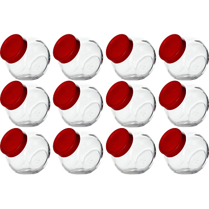 Набор банок с пласт. крышкой БЕЛЛА 200 мл стеклянные 12 шт/уп