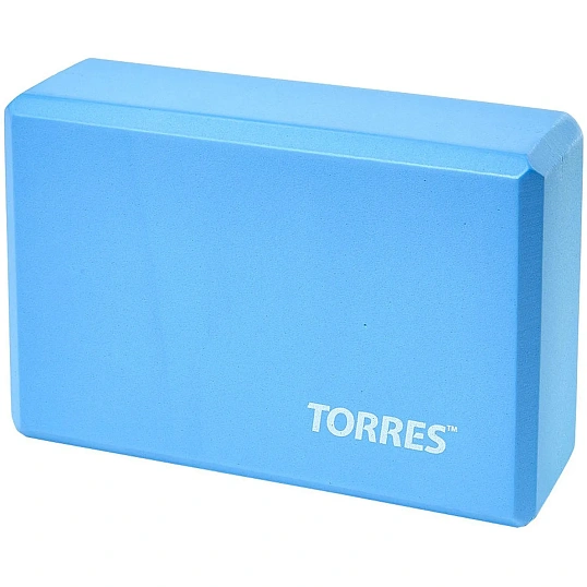 Блок для йоги TORRES, YL8005, размер 8x15x23 см, материал ЭВА, голубой