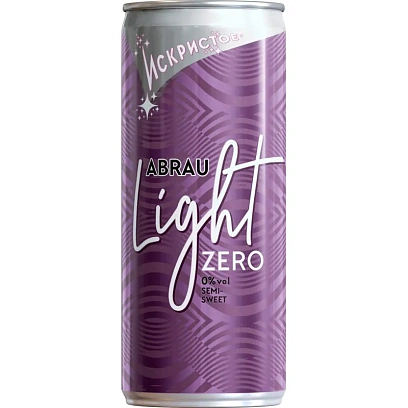 Вино безалкогольное игристое Абрау Лайт Зеро сил.газ ж/б 0,25л