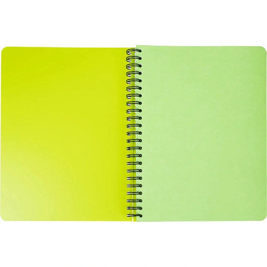 Бизнес-тетрадь А5,96л,кл,спир,пластик,тон.бл. Attache Bright colours Лайм
