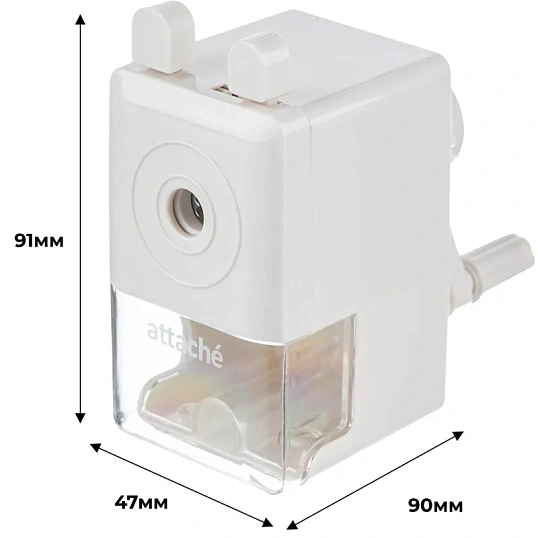 Точилка механическая Attache Economy, 8 мм, фиксация карандаша, белая