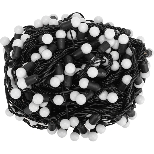Гирлянда светодиодная Мультишарики 17,5мм, 10м,черн ПВХ, 100, RGB 303-509-2