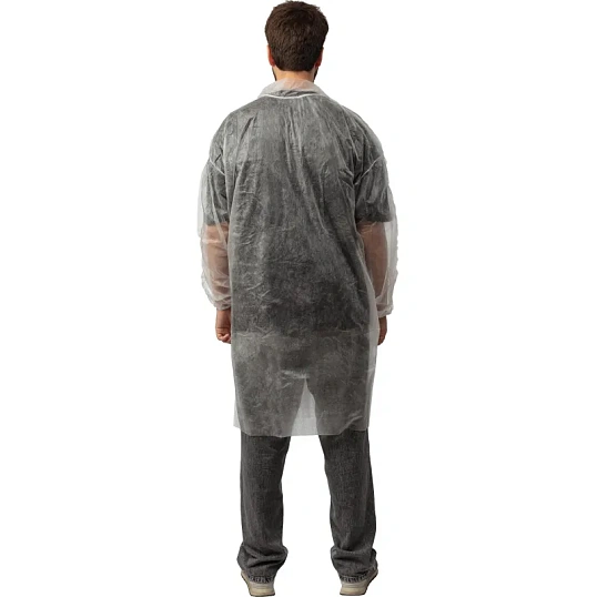 Халат процед однораз. рук.рез,на кнопках,XXXL,дл.110см,пл 20,белый,10шт/уп