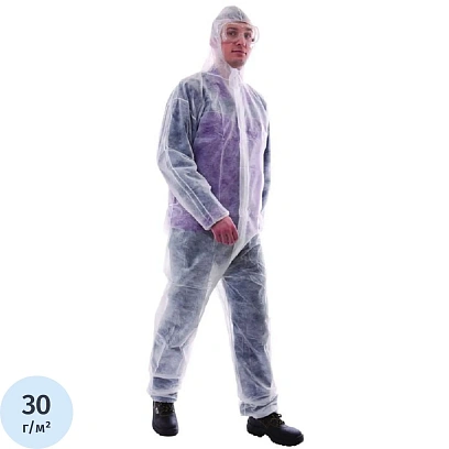 Комбинезон одноразовый Каспер, белый 30 г/м2, арт.406-354-005,рХXХL