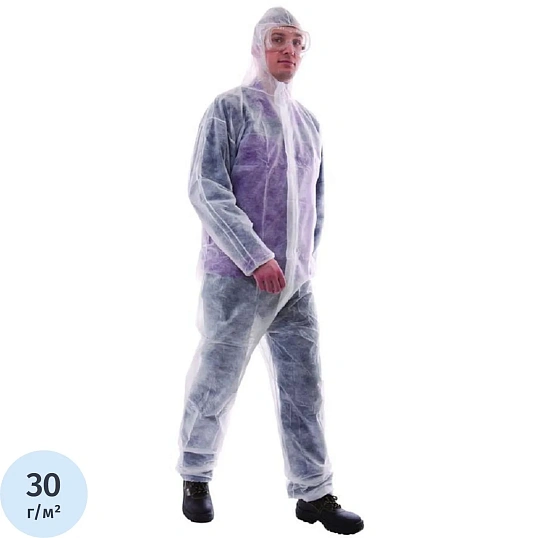 Комбинезон одноразовый Каспер, белый 30 г/м2, арт.406-354-005,рХXХL