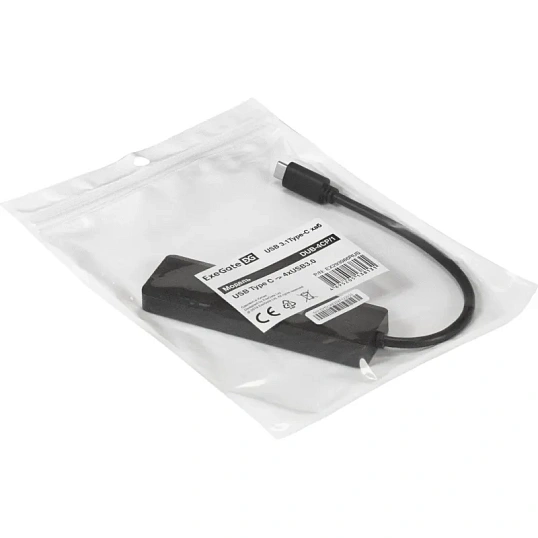 Концентратор USB хаб ExeGate (EX293986RUS)  DUB-4CP/1 4-в-1 черн