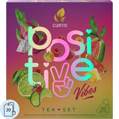 Чай Curtis Positive Vibes Tea Set ассорти, 4 вкуса, 20 пирамидок
