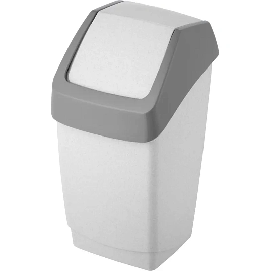 Ведро мусорное 15 л, пластиковое, с крышкой-вертушкой, мрамор