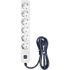 Сетевой фильтр Powercom SP-06W 5,0 м (6 розеток) белый/серый