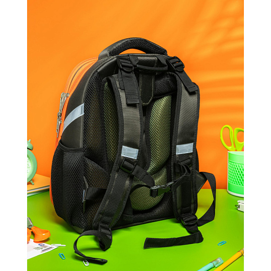 Ранец Комус Класс Basic Дино Комикс зеленый, 2 отд, эргоном спинка