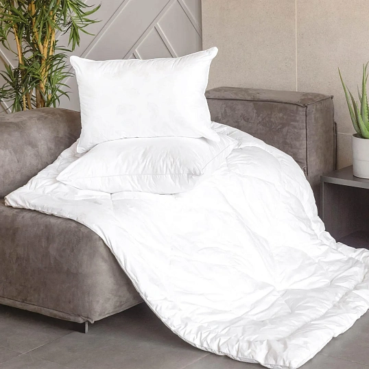 Одеяло 200х220см, Стежка, (Зам. лебяжьего пуха/ХБ ткань), 150г/м2, Огурцы