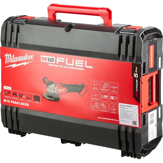 Шлифмашина угловая акк.Milwaukee M18 FSAG125XB-502X FUEL (Li-Ion 5 Ач)