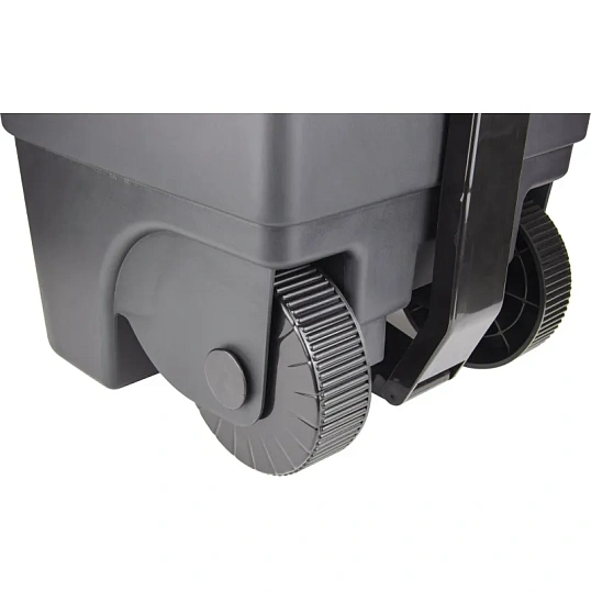 Контейнер-бак мусорный IDEA 60л с педалью на колесах серая крышка