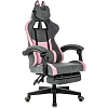 Кресло игровое VB_  Knight Kitty/F сер/роз ткань, пластик чер, под.для ног
