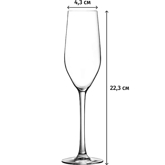 Набор бокалов -флюте 160 мл. d=43 мм. h=223 мм. Селест, 12шт/уп, 56791