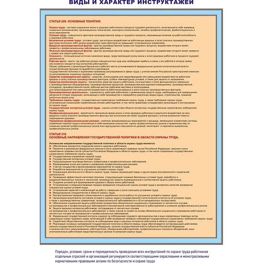 Информационный стенд-плакат Организация обучения охране труда 430х470