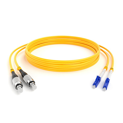 Патч-корд TELCORD ШОС-2x3.0-2FC/U-2LC/U-SM-2м-LSZH-YL duplex FC/UPC-LC/UPC