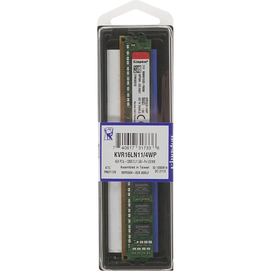 Модуль памяти Kingston DDR3L DIMM 4GB 1600Мгц (KVR16LN11/4WP)