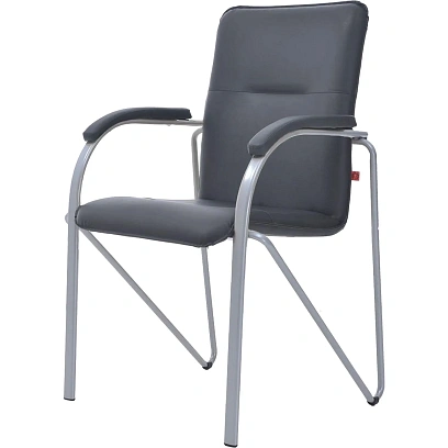 Конференц-кресло FA_SAMBA Silver к/з чёрный DO350/к/з