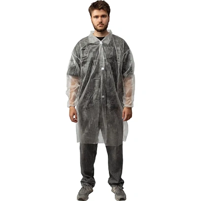 Халат н/с процед, рук.рез, на липуч, XL, дл.110см, пл 17, белый, 10шт/уп