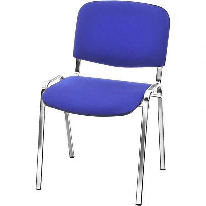 Стул FA_EChair Rio (ИЗО) хром, ткань синяя С-6/ТК-9