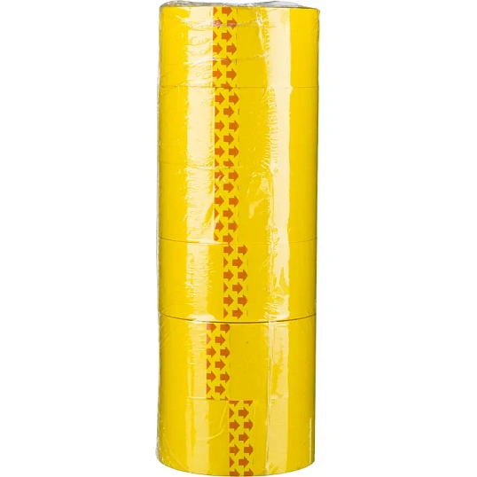 Клейкая лента 48ммх66мх45мкм желтый, 6 шт/уп