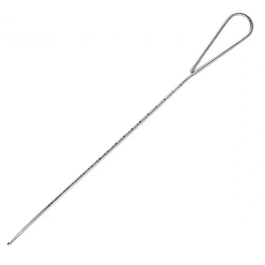 Зонд маточный с делениями, изогнутый, 290 мм, J-20-283