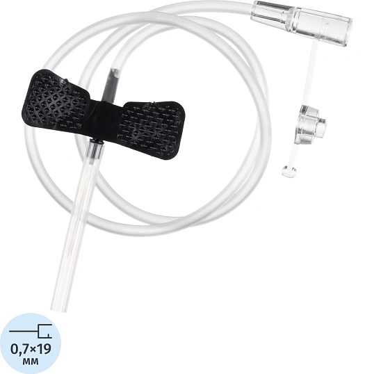 Катетер-бабочка для вливания в малые вены  22G HD 100шт./уп