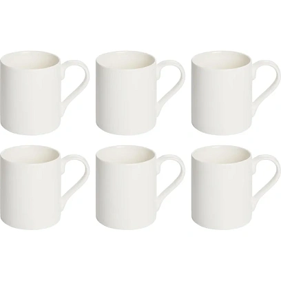Кружка Kaylas, 280мл, фарфор, белая с ручкой 6шт/уп