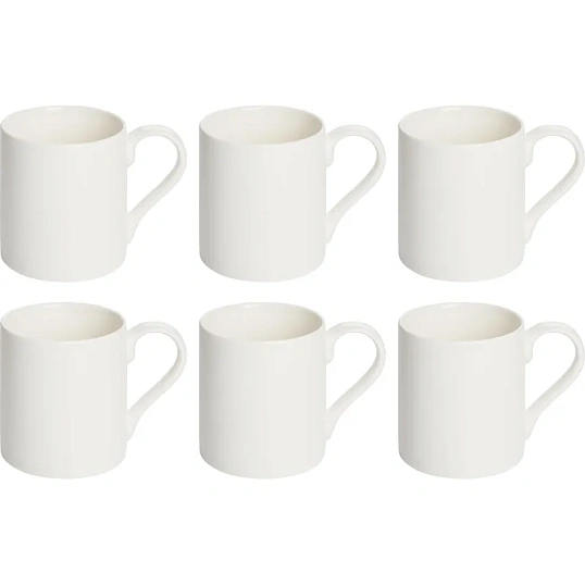 Кружка Kaylas, 280мл, фарфор, белая с ручкой 6шт/уп