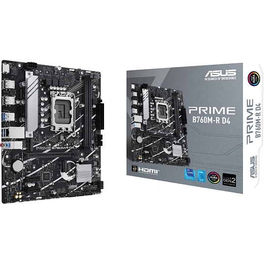 Материнская плата ASUS PRIME B760M-R D4 LGA1700 mATX 2xDDR4
