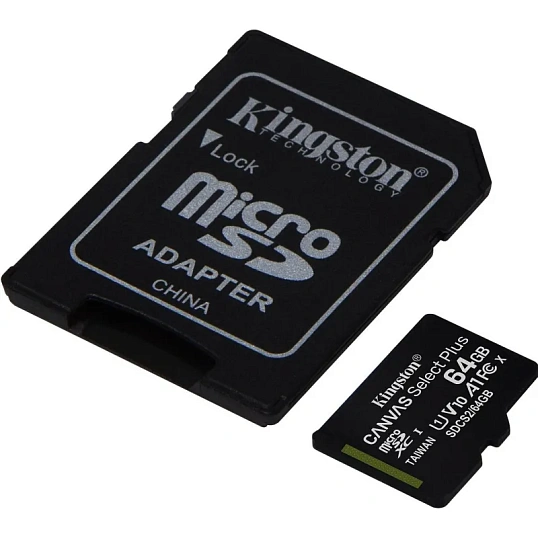 Карта памяти Kingston Canvas Select Plus microSDXC UHS-I +ад, SDCS2/64Gb