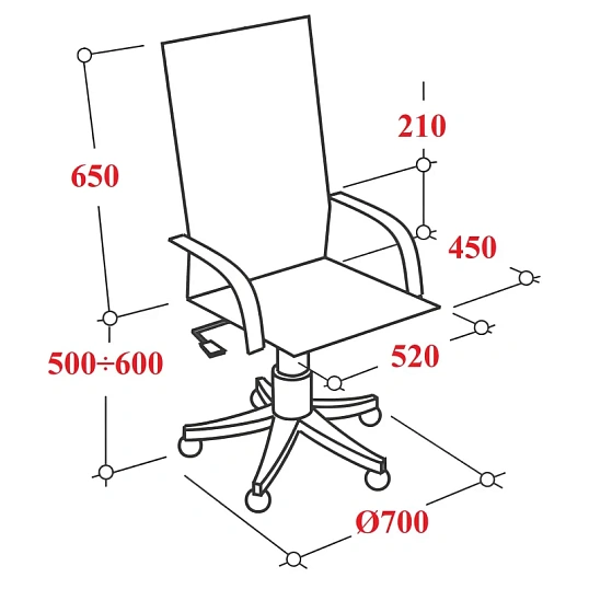 Кресло UP_EChair СН-701 Куба В хром ХДП Ср S-0401 (черный)
