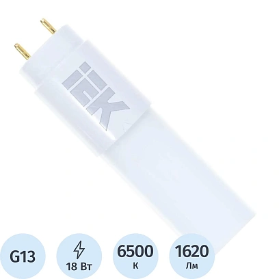 Лампа светодиодная IEK ECO T8 LLE-T8-18-230-65-G13 18Вт 230В 6500К G13
