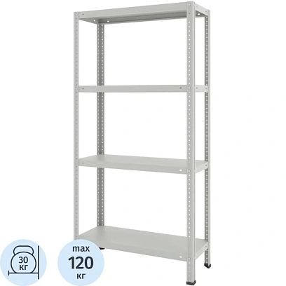 Стеллаж металлический Ульт_Everest Lite-30-30/75/150-4 (RAL 7035)