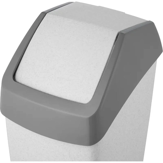 Ведро мусорное 15 л, пластиковое, с крышкой-вертушкой, мрамор