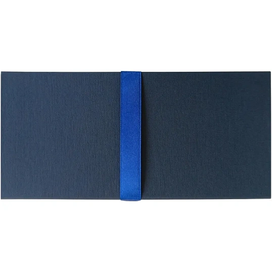 Конверт д/денег (коробка)с бантом,тиснение ЛЕН,172х83х16,синий, Д10303П.027