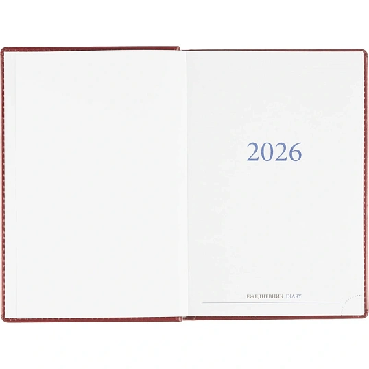 Ежедневник датированный 2026, бордо, А5, 148x218 мм, 352 стр,АТТАСНЕ Agenda