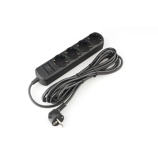 Удлинитель Power Cube 3м, 4р, без выкл., 10А черн. (PC-1B-3M)