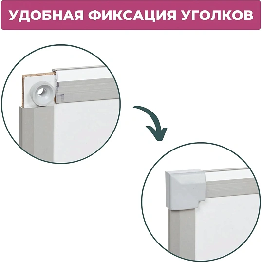 Доска магнитно-маркерная 45х60 Attache лак,рама алюм. с защитой от влаги